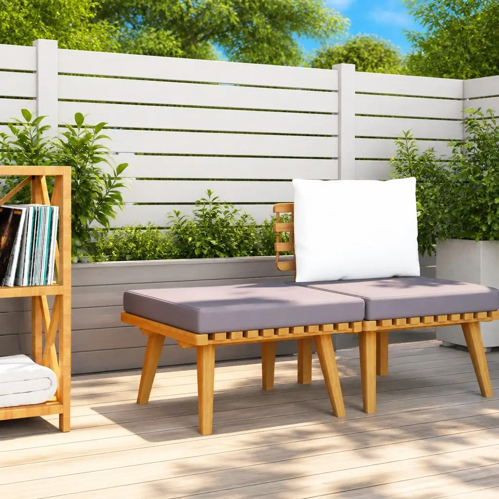 Garden Footstool with Soft Cushion for Outdoor Use 60x60x29 cm
