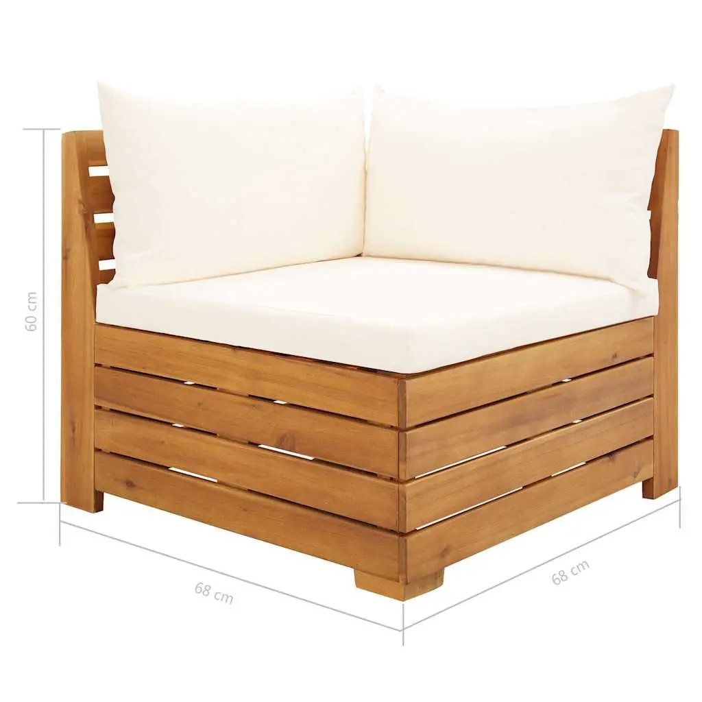 Wooden Corner Sofa Outdoor Garden Sectional Modular Seating Brown