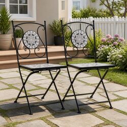 Practical Mosaic Bistro Chairs: Set of 2 for Your Patio