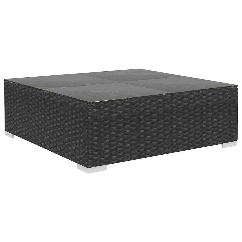 Outdoor Lounge Set 8 Piece Garden Furniture Poly Rattan Sofa with Cushions Black