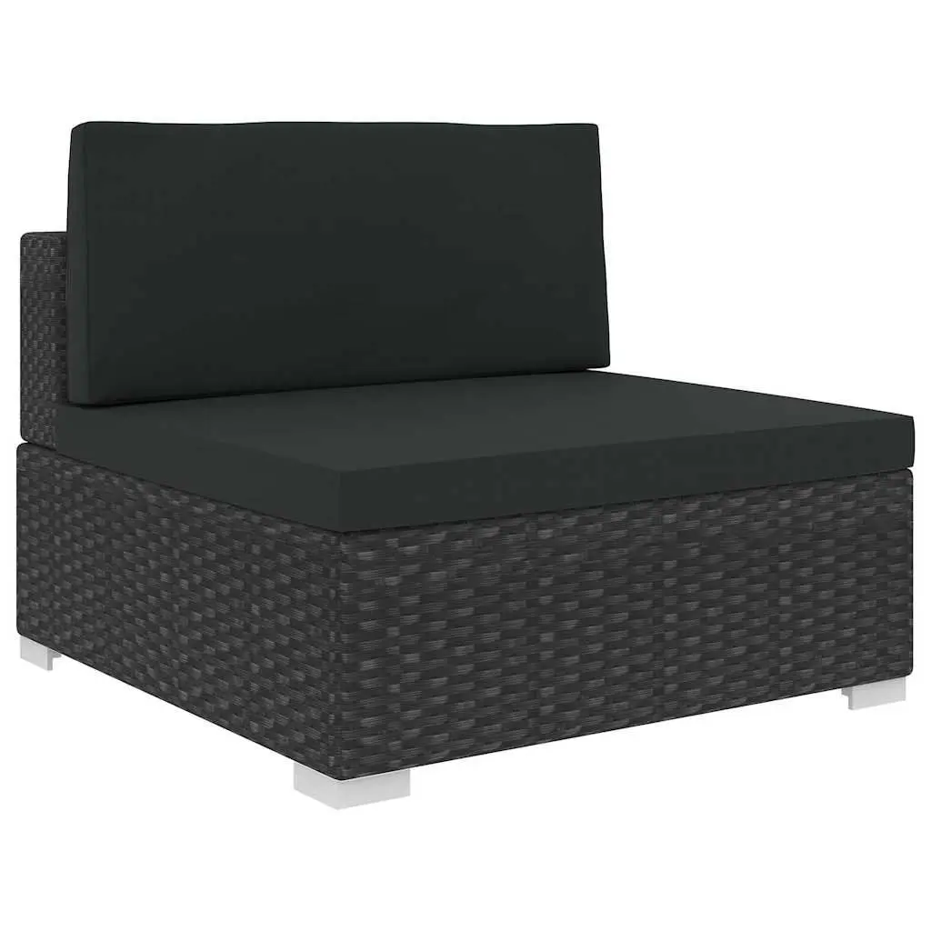 5 Piece Garden Lounge Set Outdoor Patio Sofa with Cushions Black