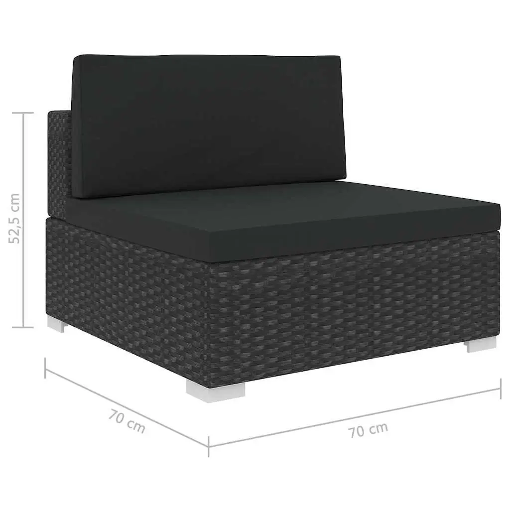 5 Piece Garden Lounge Set Outdoor Patio Sofa with Cushions Black