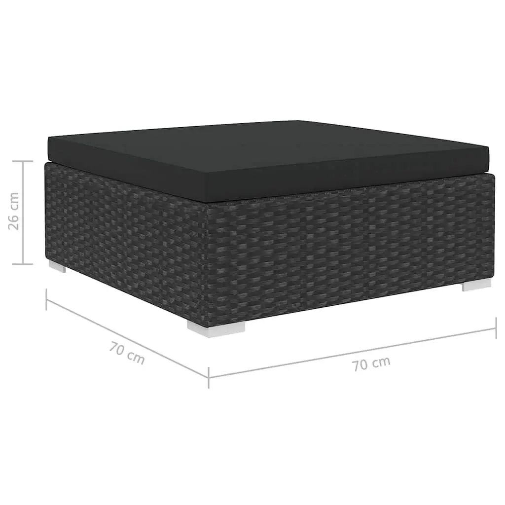 5 Piece Garden Lounge Set Outdoor Patio Sofa with Cushions Black