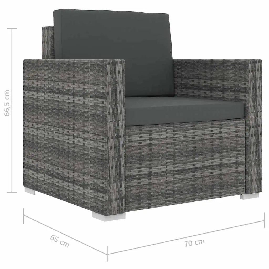 Garden Lounge Set 8 Piece Outdoor Patio Furniture Poly Rattan Sofa with Cushions