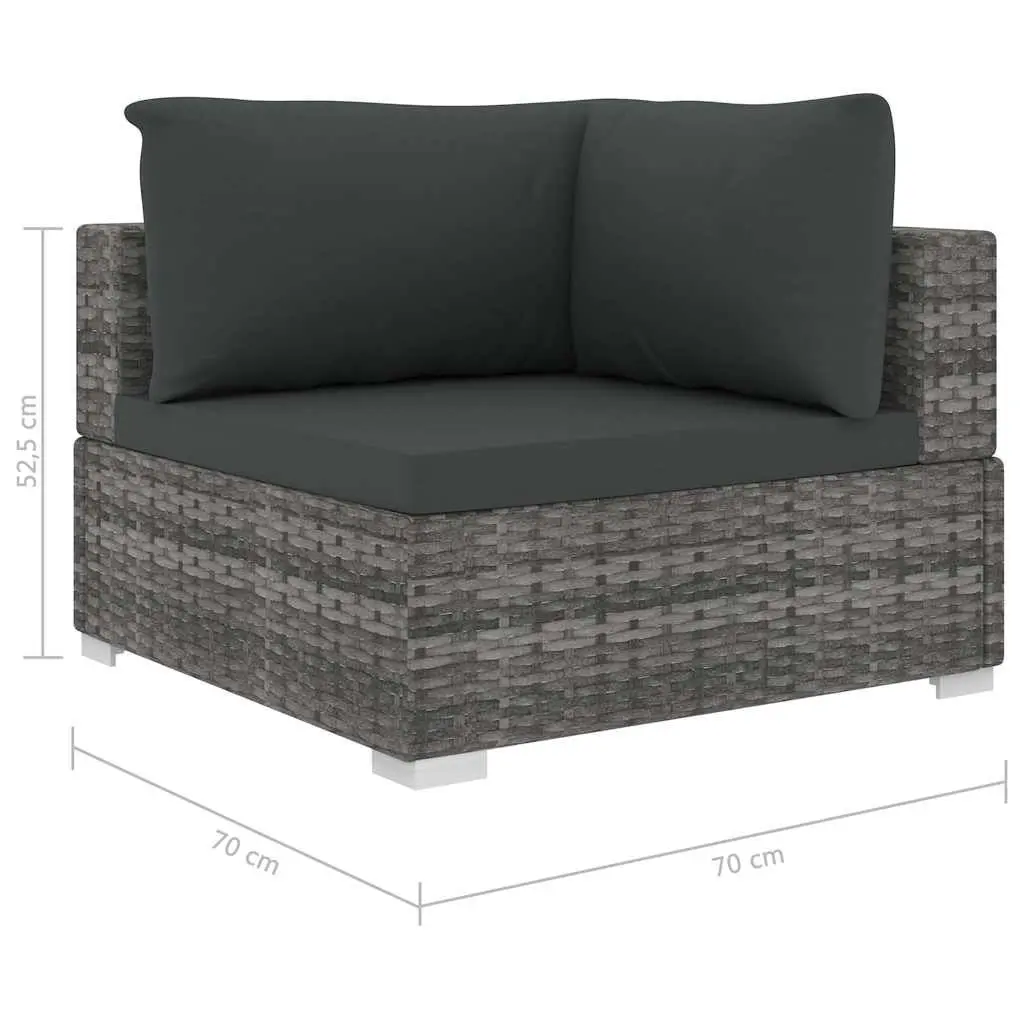 Garden Lounge Set 8 Piece Outdoor Patio Furniture Poly Rattan Sofa with Cushions