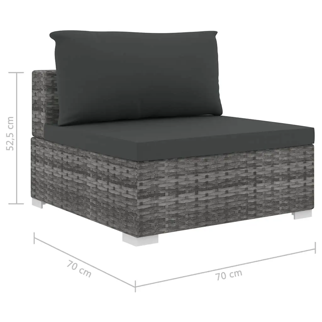 Garden Lounge Set 8 Piece Outdoor Patio Furniture Poly Rattan Sofa with Cushions