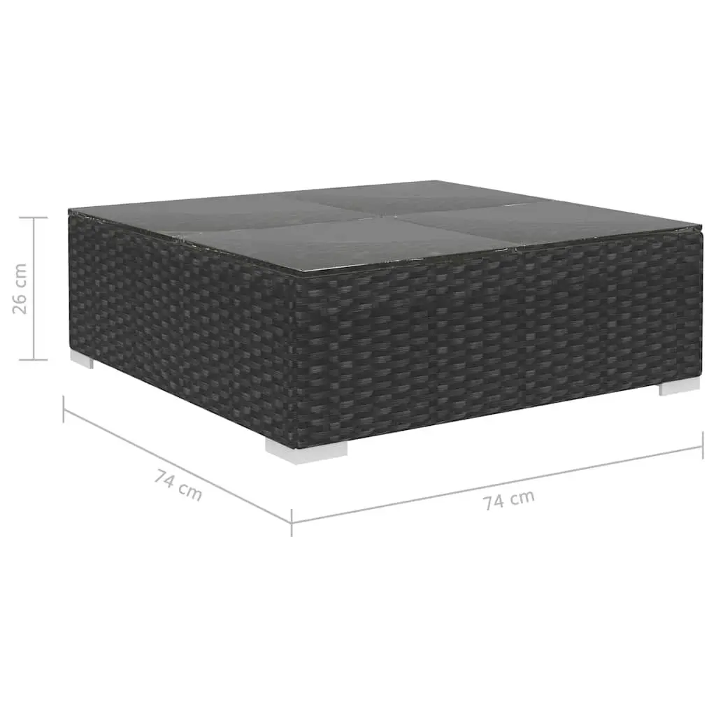 Outdoor Lounge Set Modular Black Rattan Cushion Weather Resistant 4 Piece