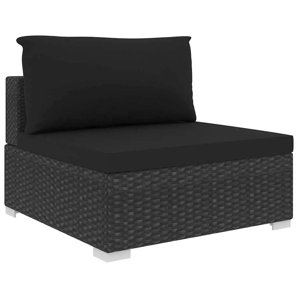 Outdoor Lounge Set Modular Black Rattan Cushion Weather Resistant 4 Piece