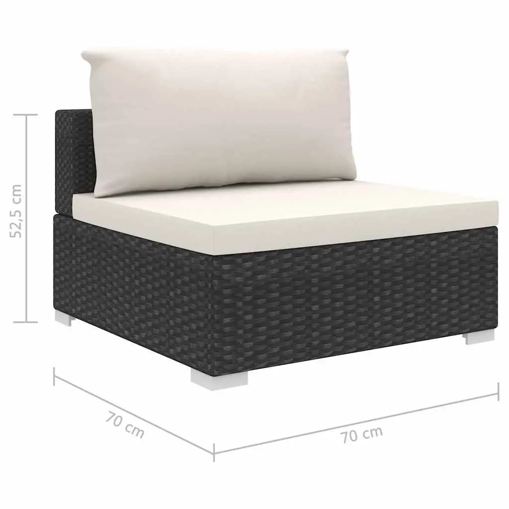 5 Piece Garden Lounge Set Outdoor Patio Sofa with Cushions Black