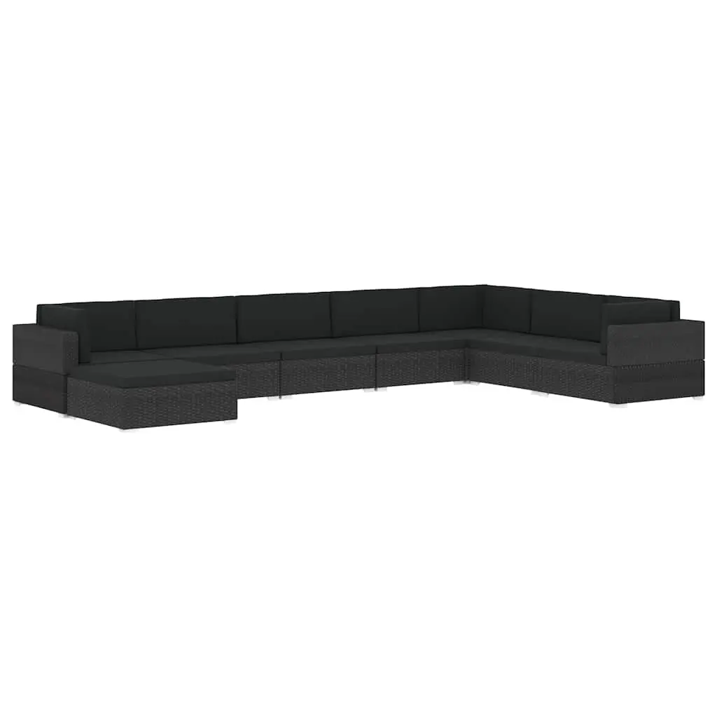 Outdoor Sectional Corner Chair with Cushions PE Rattan Garden Seating Unit Brown