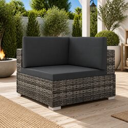 Comfortable and Practical Grey Corner Chair for Outdoors