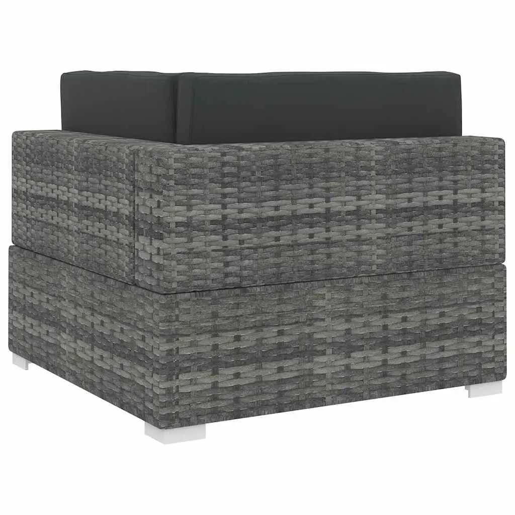 Sectional Corner Chair Outdoor Seating PE Rattan Grey