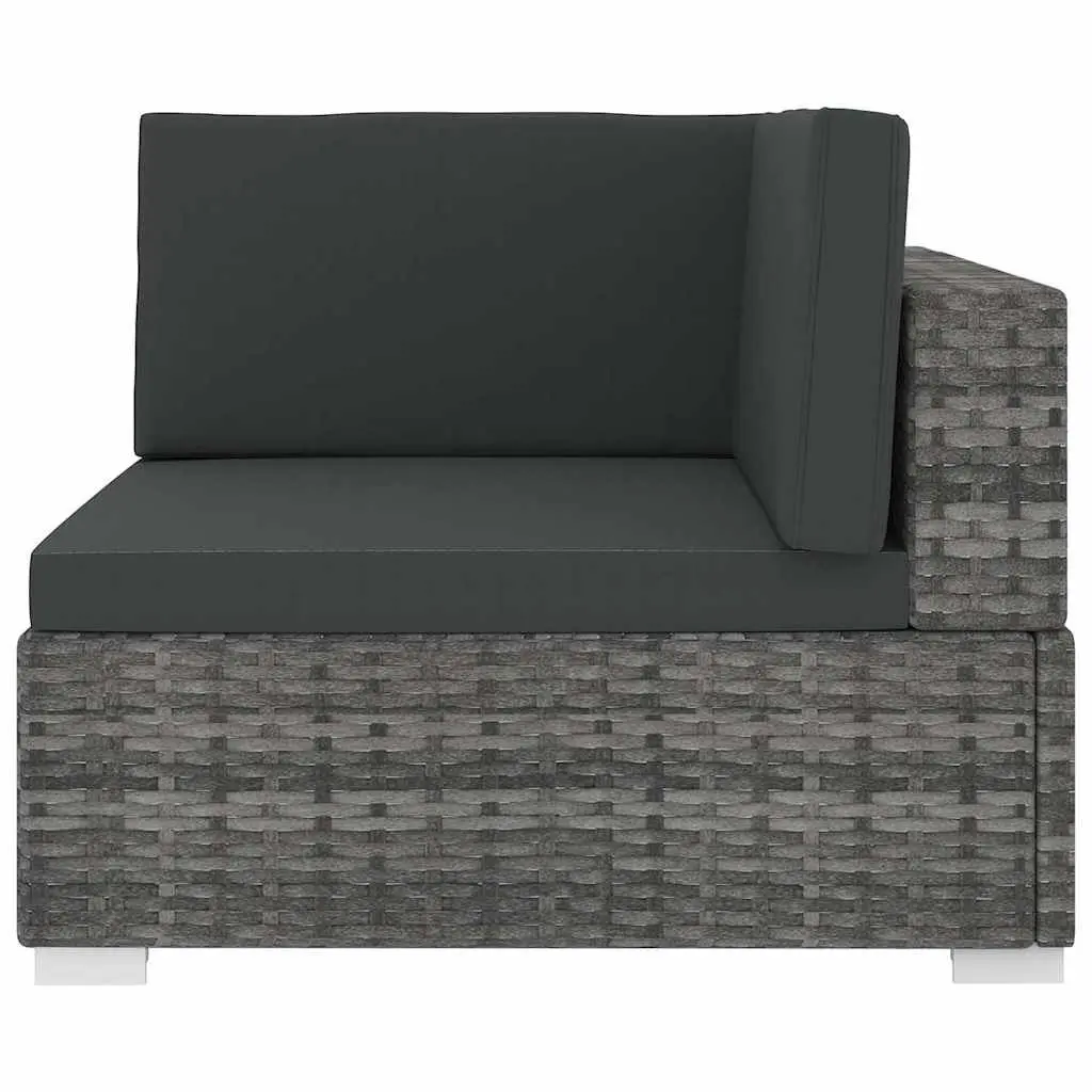 Sectional Corner Chair Outdoor Seating PE Rattan Grey