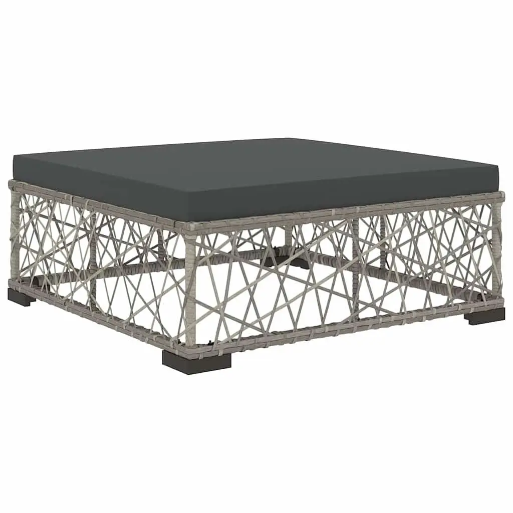 6 Piece Garden Lounge Set Outdoor Sofa with Cushions Grey Poly Rattan