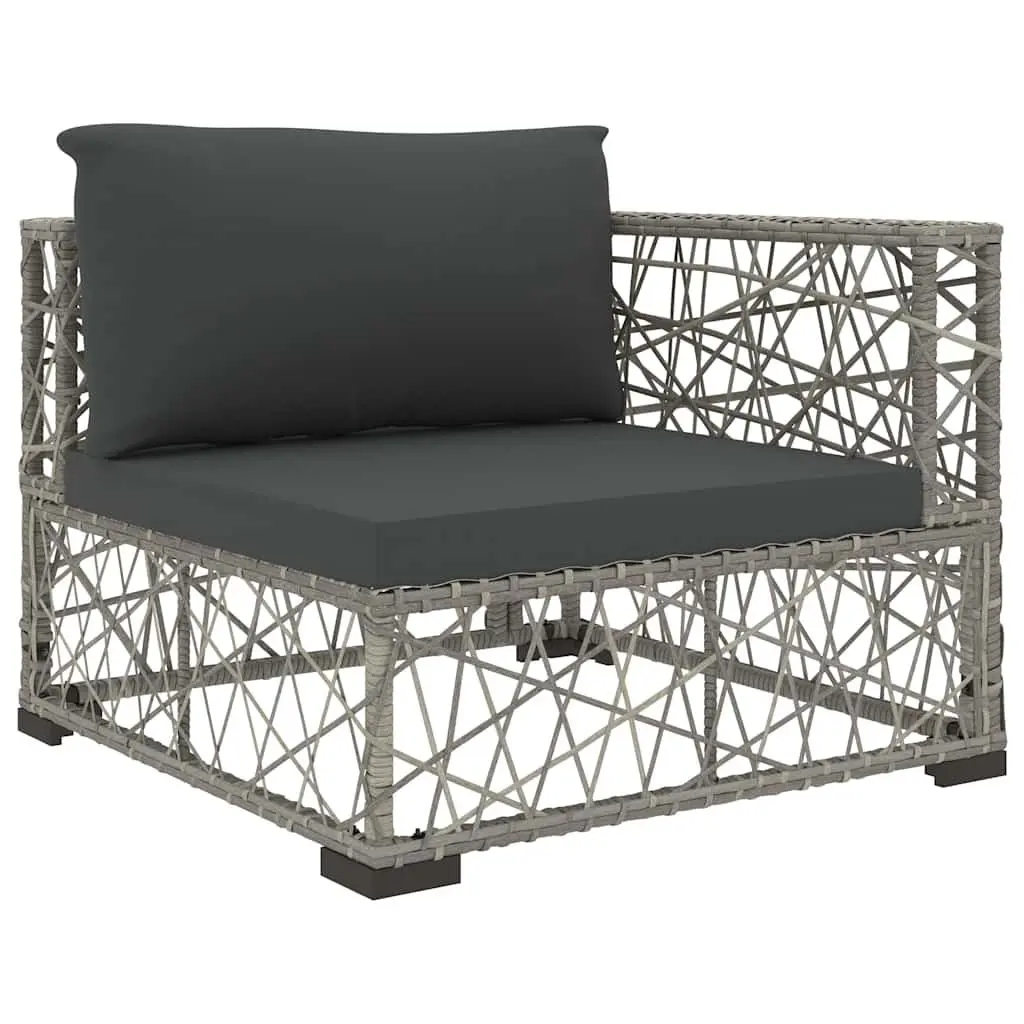 Outdoor Lounge Set 8 Piece Modular Garden Sofa Grey PE Rattan Patio Furniture