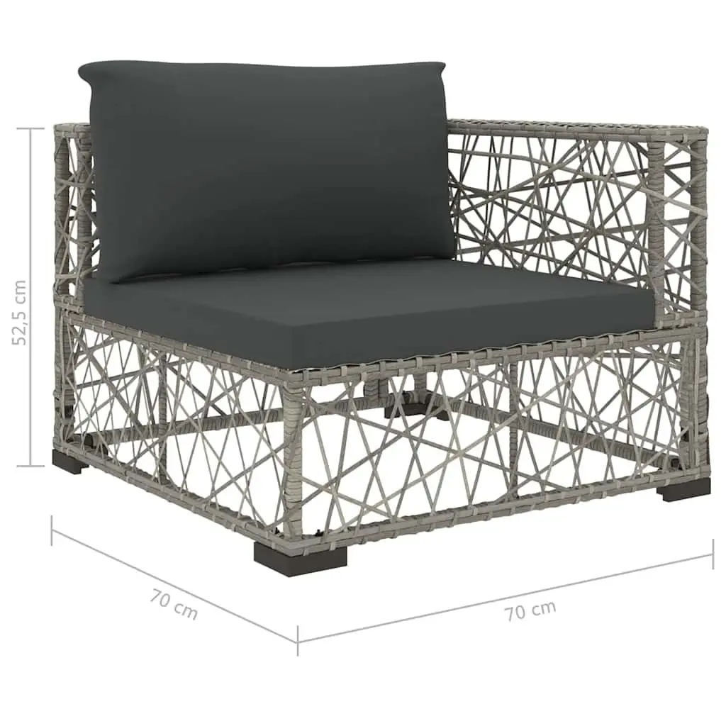 Outdoor Lounge Set 8 Piece Modular Garden Sofa Grey PE Rattan Patio Furniture
