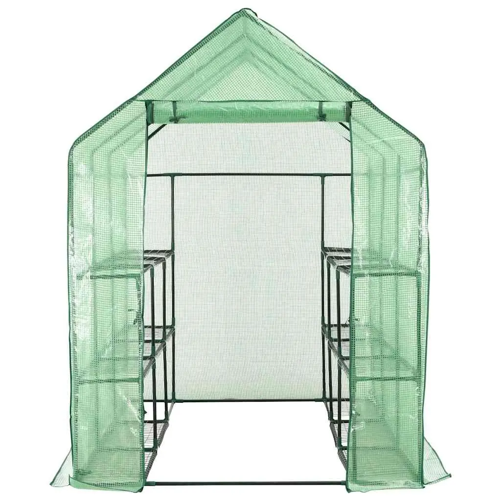 Walk-in Greenhouse 12 Shelves Tunnel Garden Green UV Protected Steel Frame