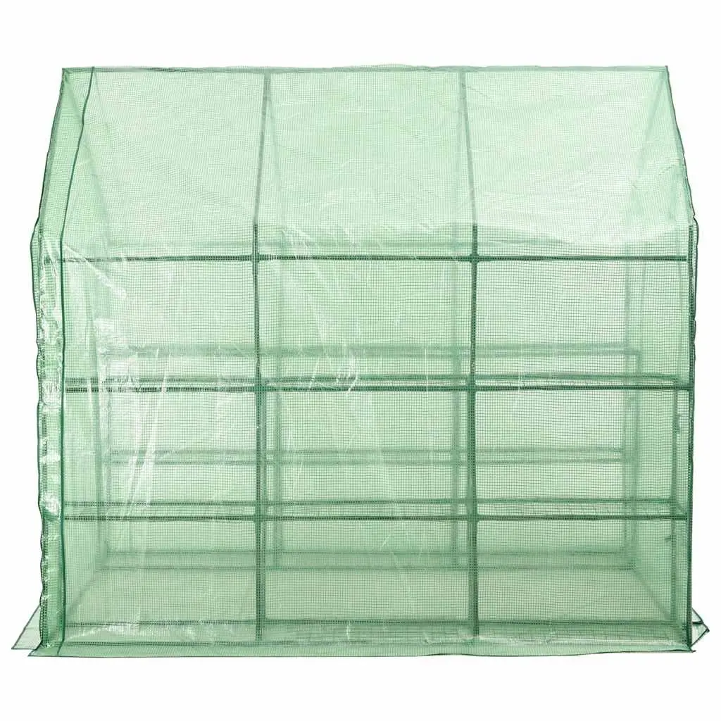 Walk-in Greenhouse 12 Shelves Tunnel Garden Green UV Protected Steel Frame