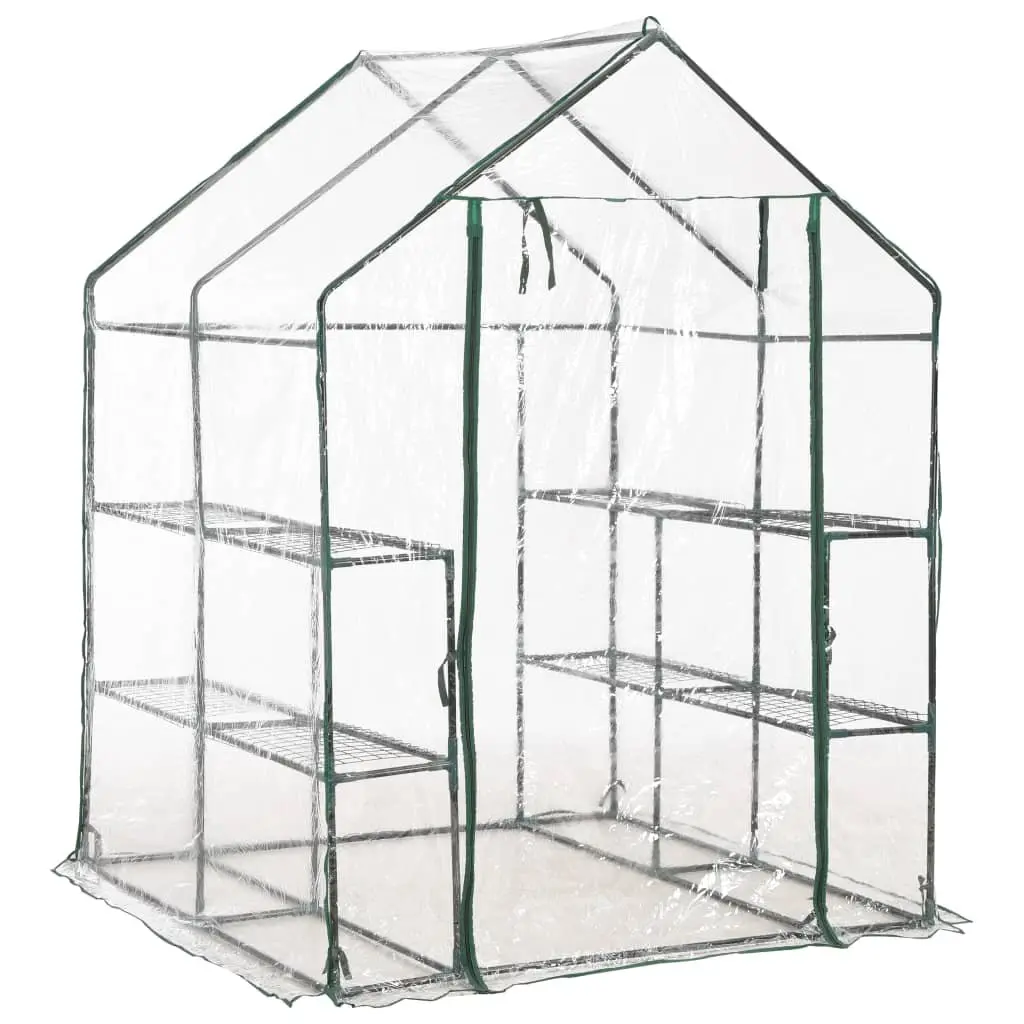 Greenhouse for Plant Growing 8 Shelves Transparent PVC 143 x 143 x 195 cm