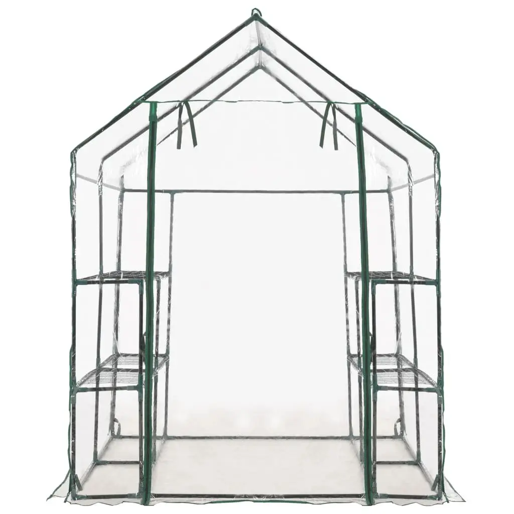 Greenhouse for Plant Growing 8 Shelves Transparent PVC 143 x 143 x 195 cm