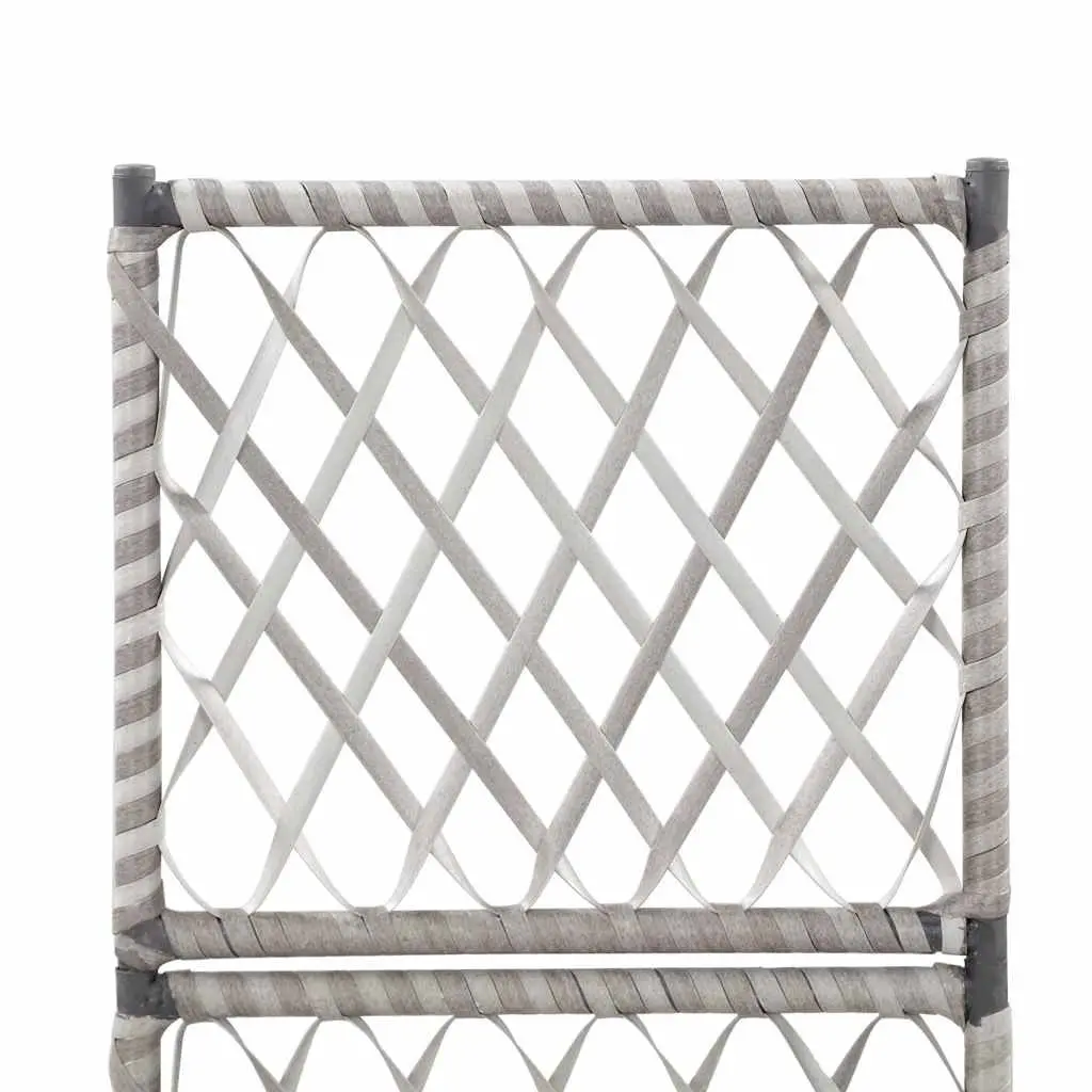 Trellis Raised Garden Bed Planter Box 30x30x107 cm Grey Poly Rattan