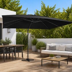 Reliable Cantilever Garden Parasol with Solar Lights