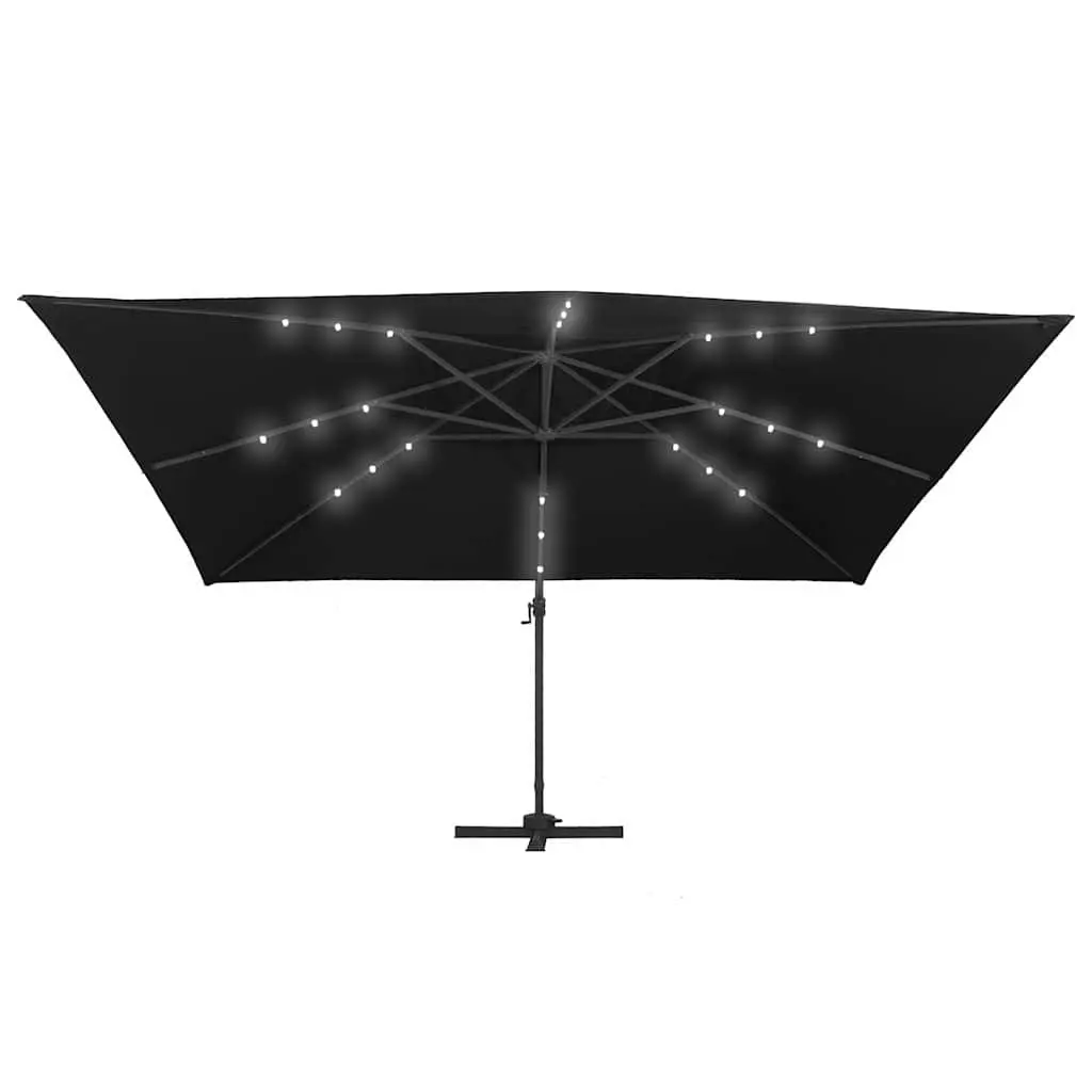 Cantilever Garden Parasol Outdoor Hanging Sunshade 400x300 cm Black
