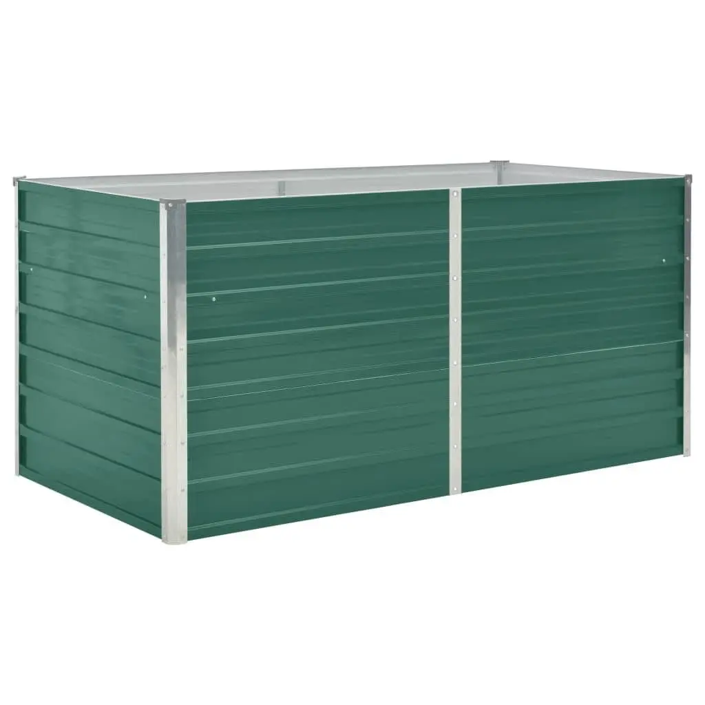 Raised Garden Bed 160x80x77cm Galvanised Steel Green Outdoor Planter Box