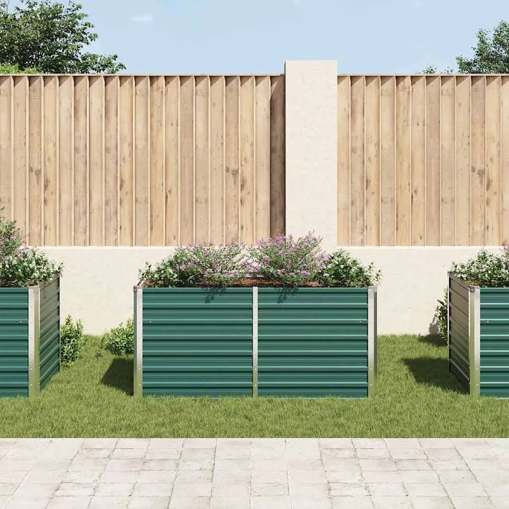 Raised Garden Bed 160x80x77cm Galvanised Steel Green Outdoor Planter Box