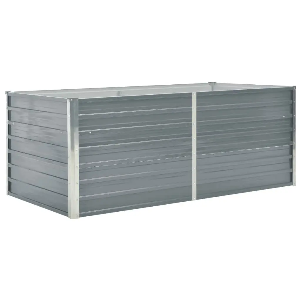 Raised Garden Bed Galvanised Steel Rectangular Planter 160x80x45 cm Grey