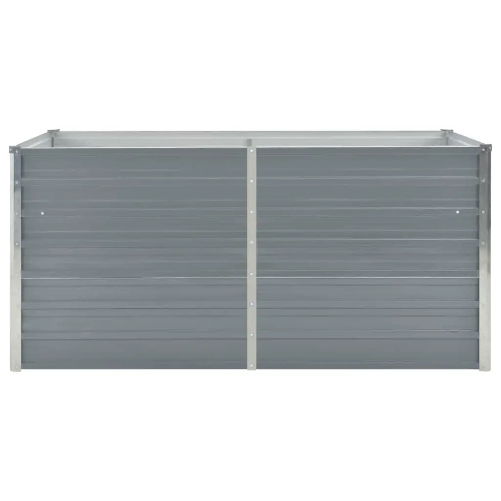Raised Garden Bed Galvanised Steel Rectangular Planter 160x80x45 cm Grey