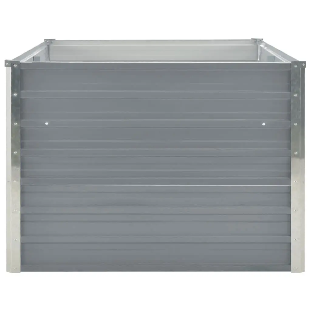 Raised Garden Bed Galvanised Steel Rectangular Planter 160x80x45 cm Grey
