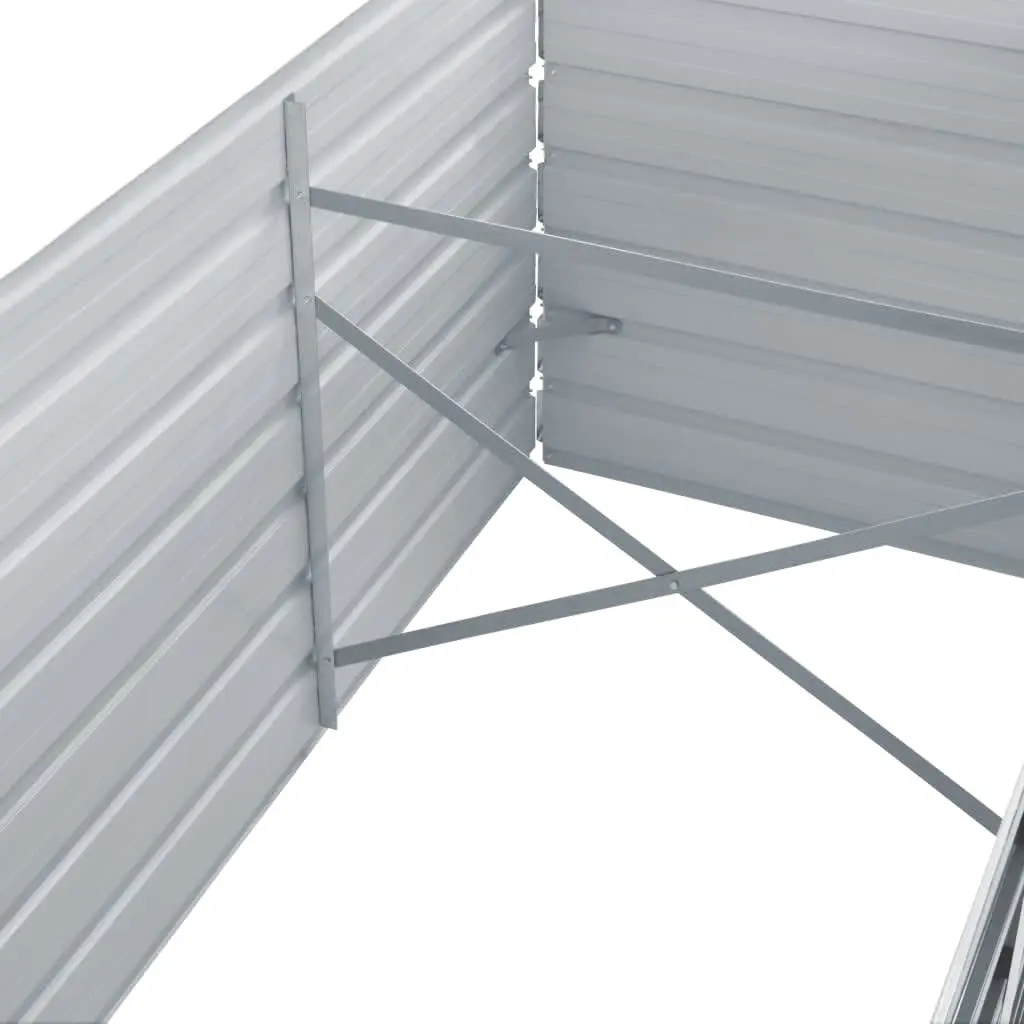 Raised Garden Bed Galvanised Steel Rectangular Planter 160x80x45 cm Grey