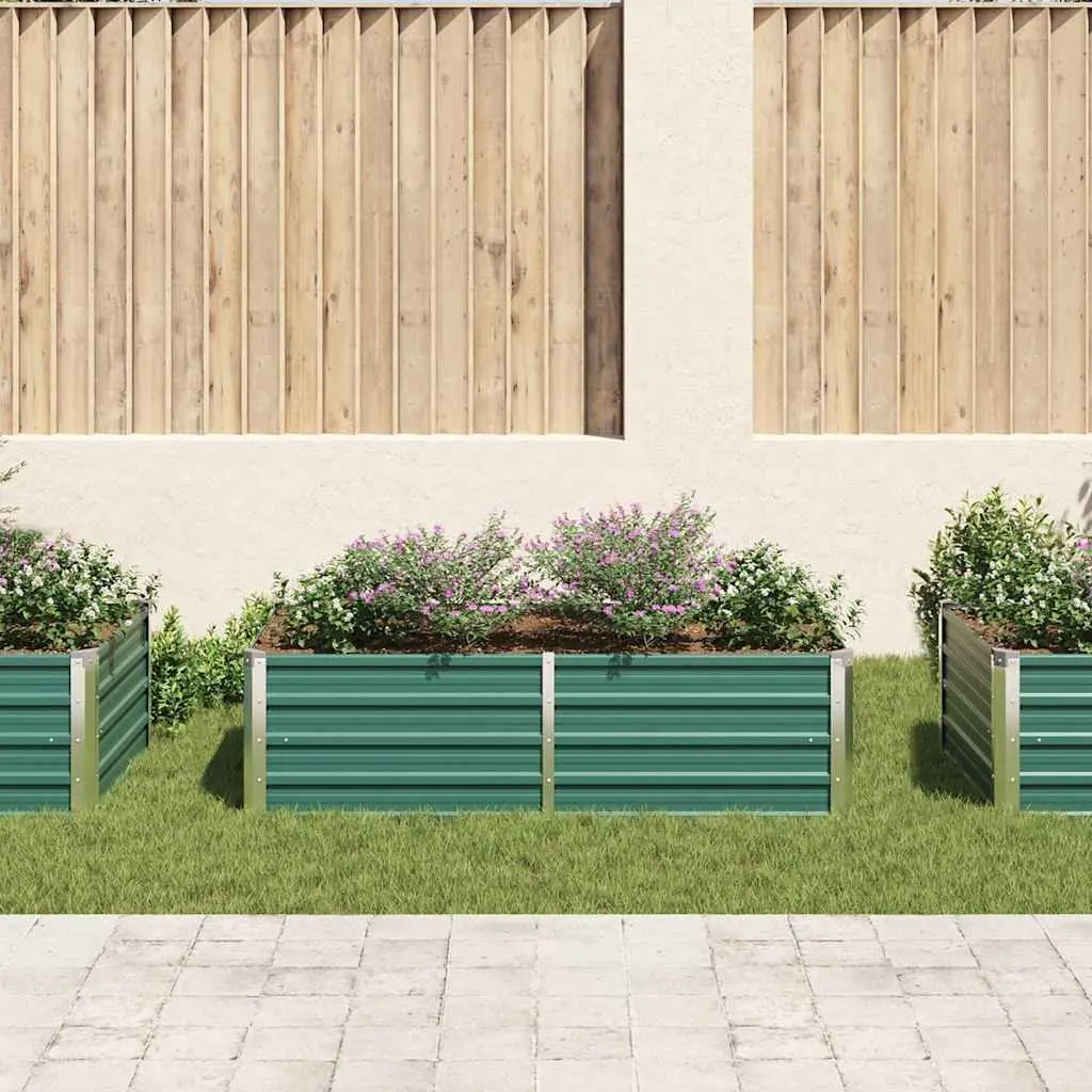 Raised Garden Bed Galvanised Steel Planter 160x80x45 cm Green Rectangular