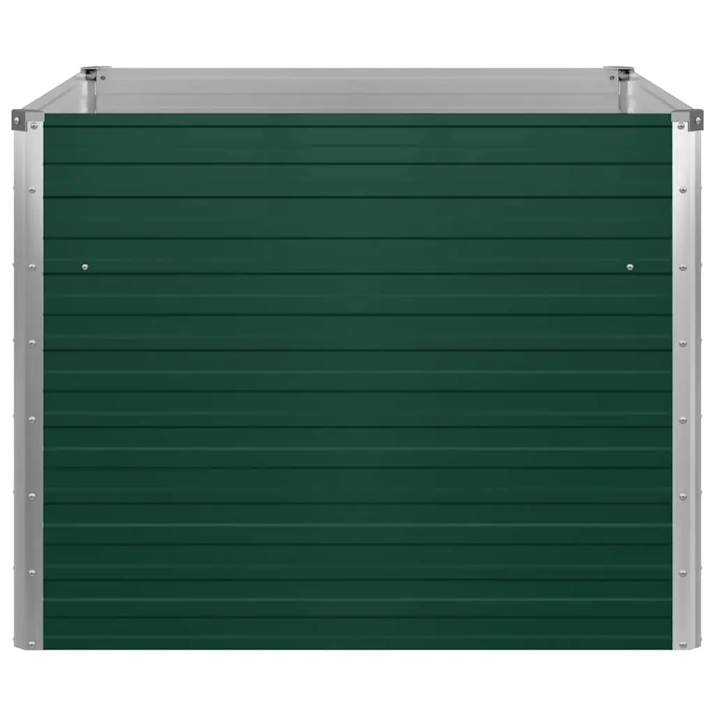 Raised Garden Bed Galvanised Steel Planter 100x100x77 cm Green Open Bottom