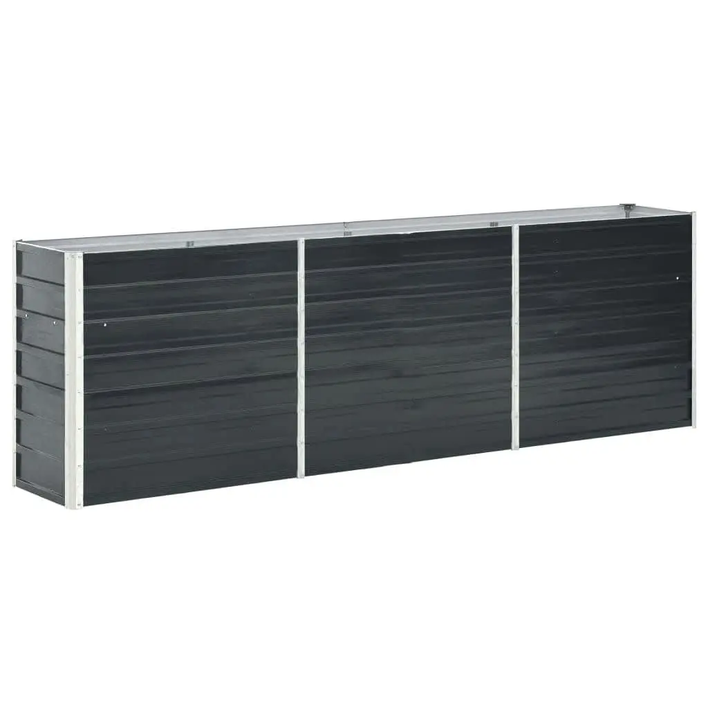Raised Garden Bed Anthracite Galvanised Steel Outdoor Planter 240 x 40 x 77 cm