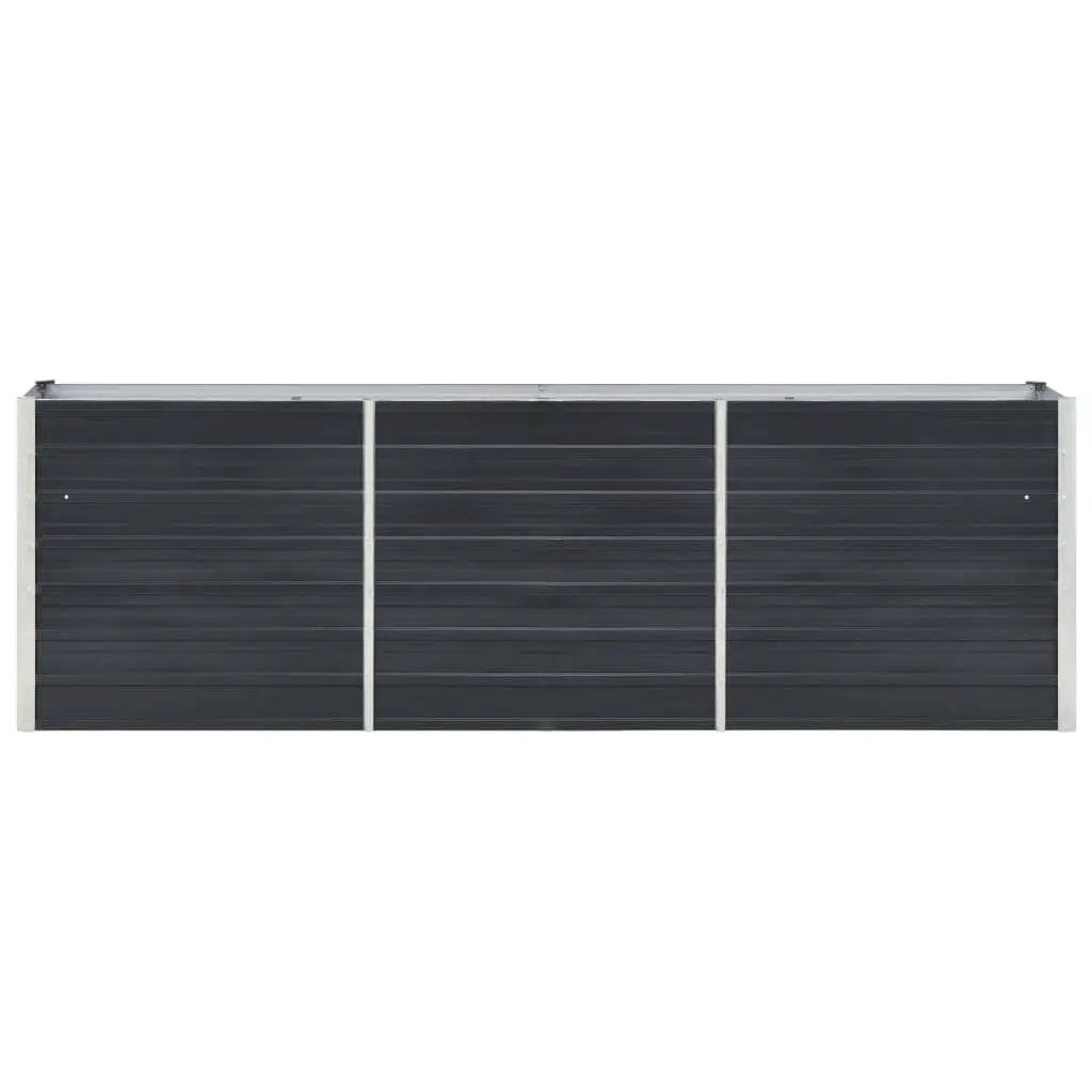 Raised Garden Bed Anthracite Galvanised Steel Outdoor Planter 240 x 40 x 77 cm