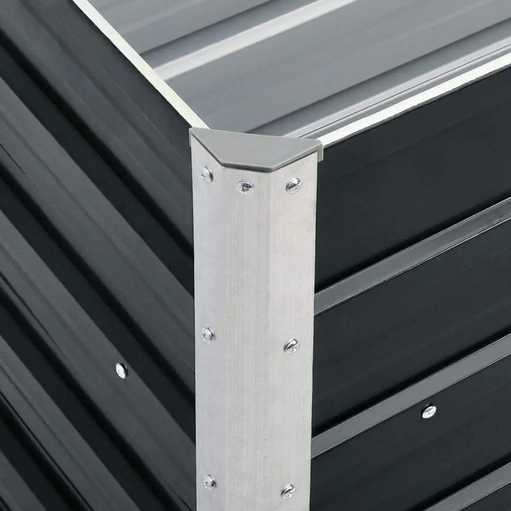 Raised Garden Bed Anthracite Galvanised Steel Outdoor Planter 240 x 40 x 77 cm