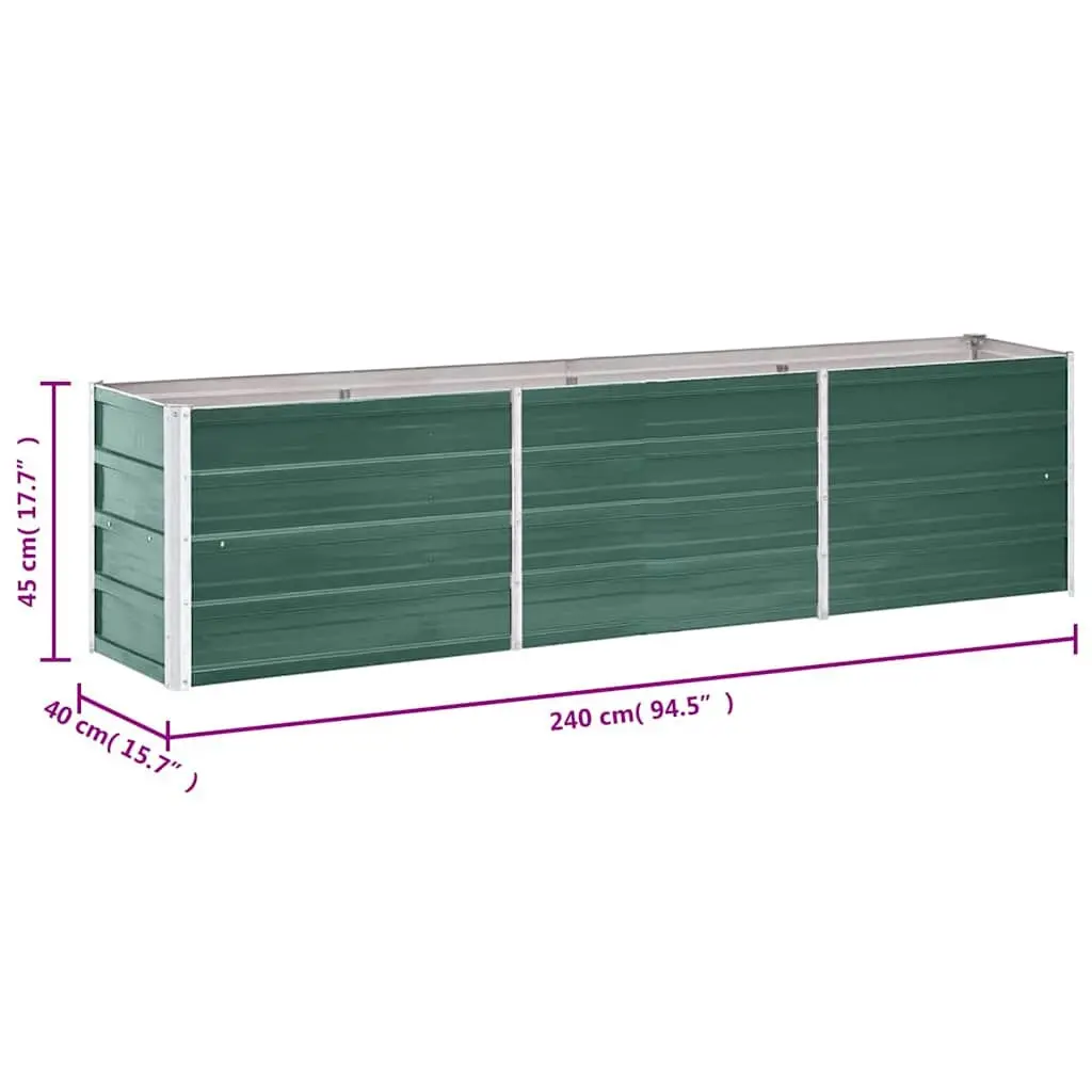 Raised Garden Bed Planter Box Outdoor Gardening 240 x 40 x 45 cm Green