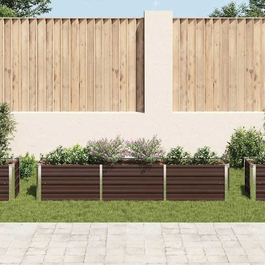Garden Raised Bed Planter Box Growing Container 240 x 40 x 45 cm Brown
