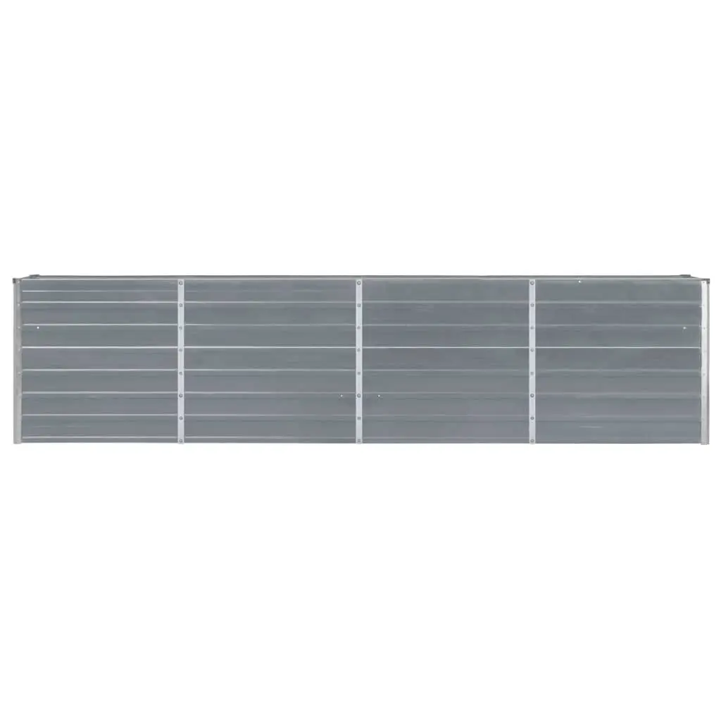 Raised Garden Bed for Growing Plants 320x40x77 cm Galvanised Steel Grey Rectangular Planter