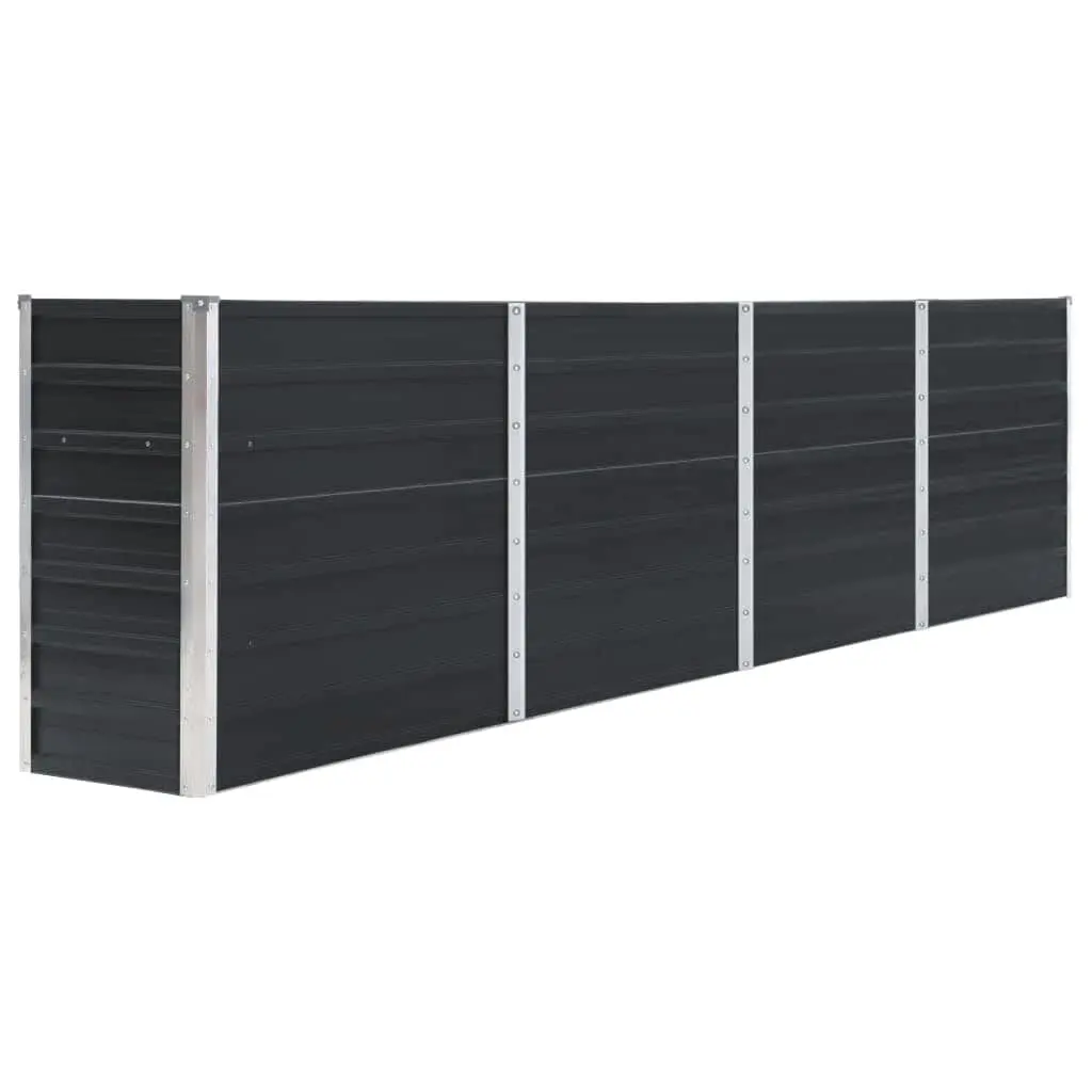 Raised Garden Bed for Plants 320x40x77 cm Galvanised Steel Anthracite Planter Box