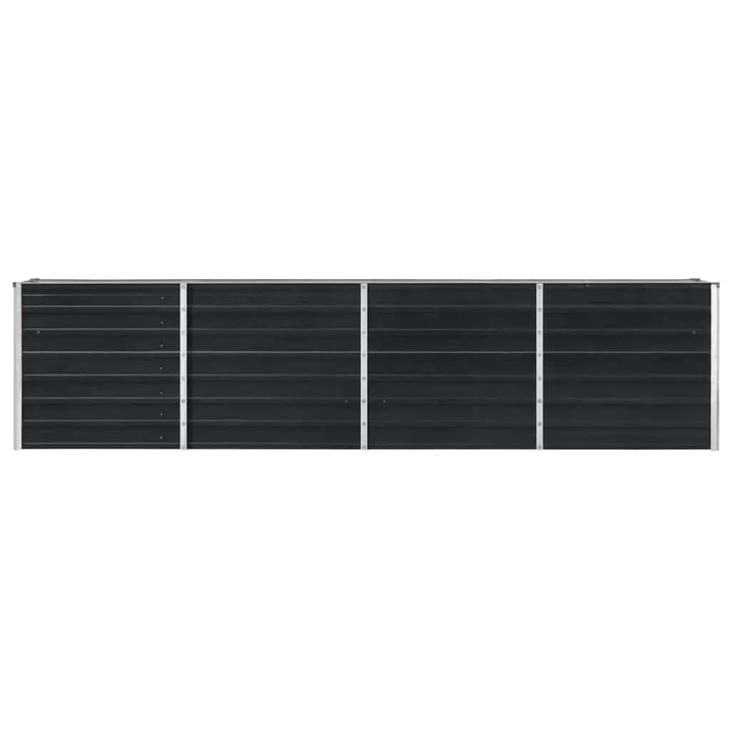 Raised Garden Bed for Plants 320x40x77 cm Galvanised Steel Anthracite Planter Box