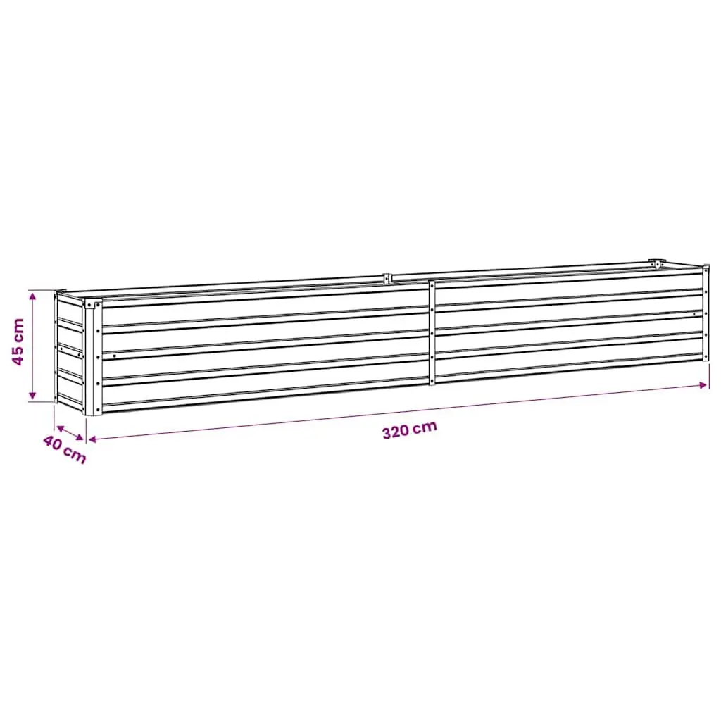 Outdoor Planter Box Elevated Garden Bed 320x40x45cm Galvanised Steel Anthracite for Vegetables Herbs Flowers