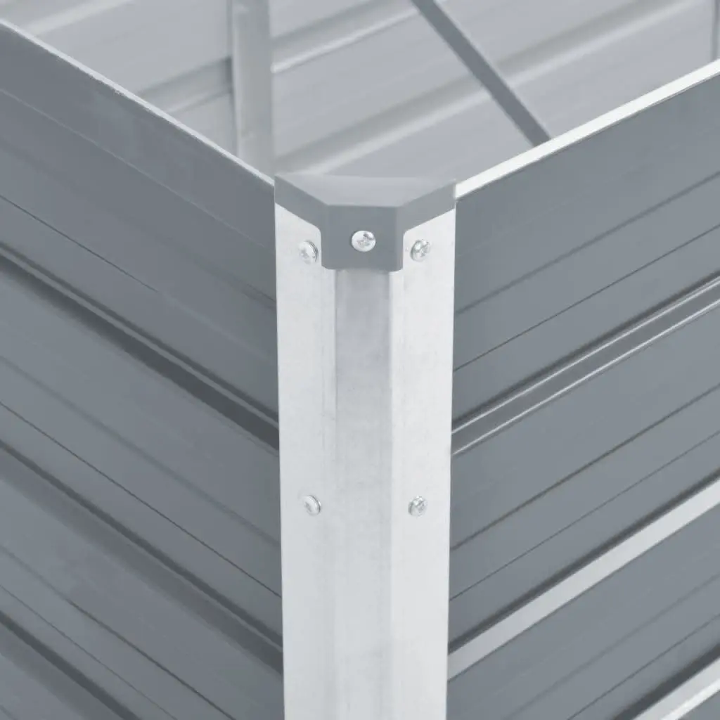 Galvanised Steel Garden Raised Bed Outdoor Planter Box for Flowers Vegetables Herbs 400 x 80 x 45 cm Grey