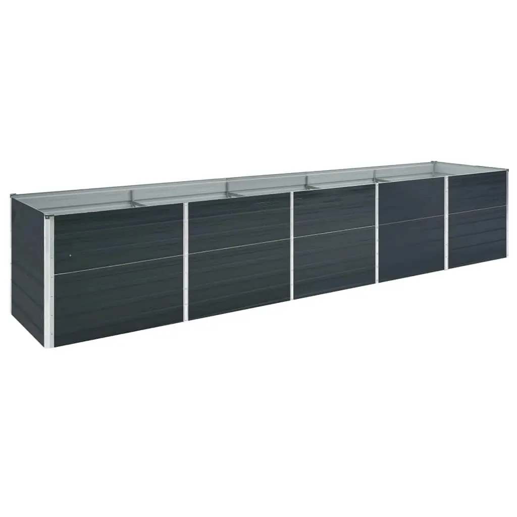 Raised Garden Bed Galvanised Steel 400x80x45 cm Anthracite Planter Box Outdoor