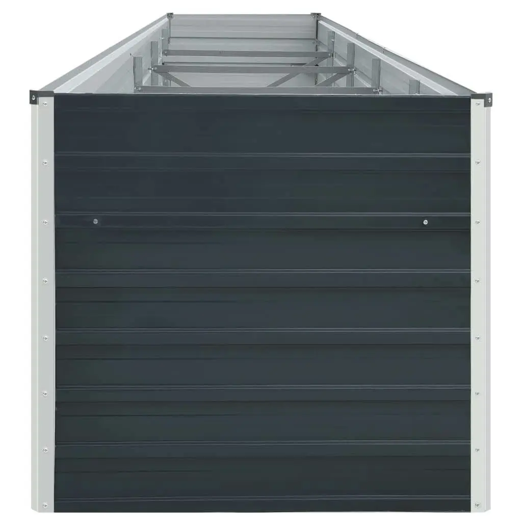 Raised Garden Bed Galvanised Steel 400x80x45 cm Anthracite Planter Box Outdoor