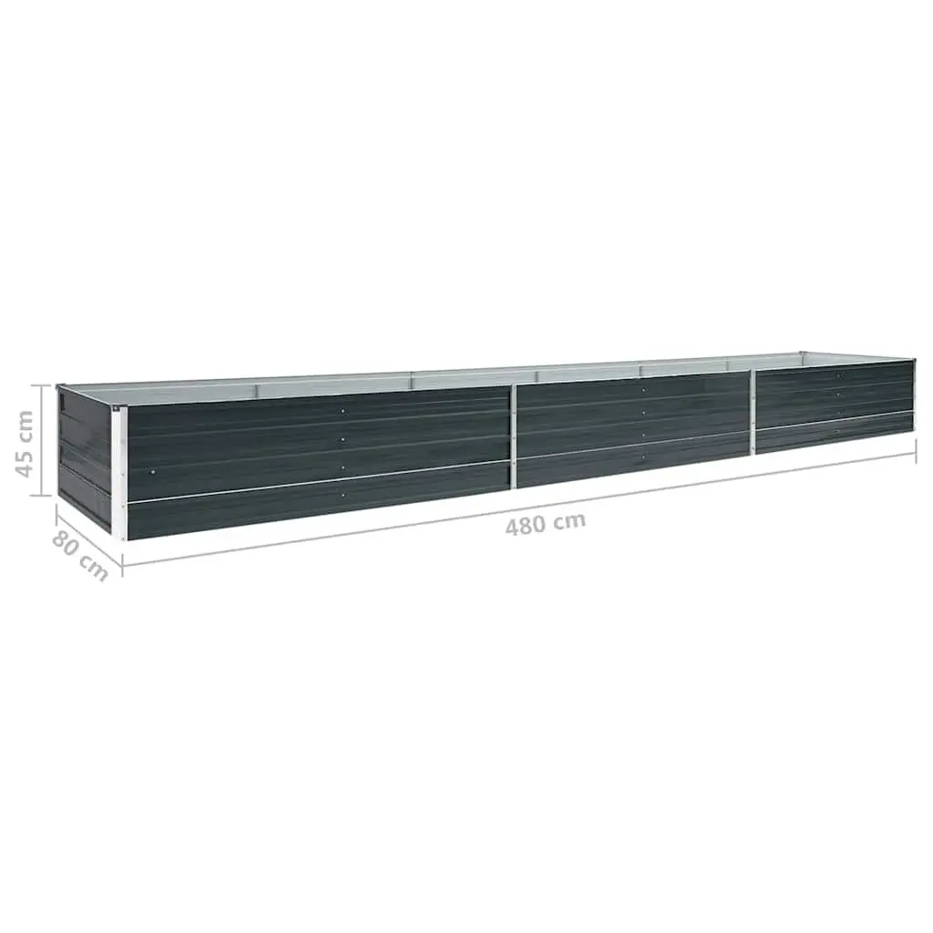 Galvanised Steel Planter Box Outdoor Raised Garden Bed 480cm x 80cm x 45cm Anthracite