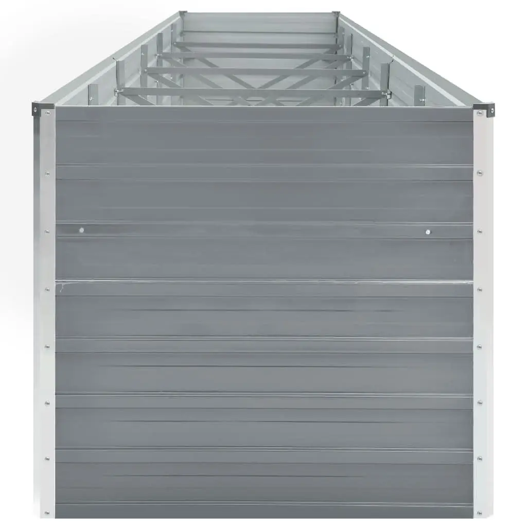 Galvanised Steel Raised Garden Bed Outdoor Planter Box for Flowers Vegetables Herbs 480 x 80 x 77 cm Grey