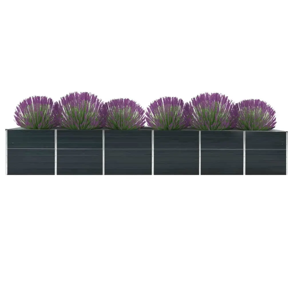 Raised Garden Bed Planter Box Outdoor Vegetables Flowers Herbs Anthracite 480 x 80 x 77 cm